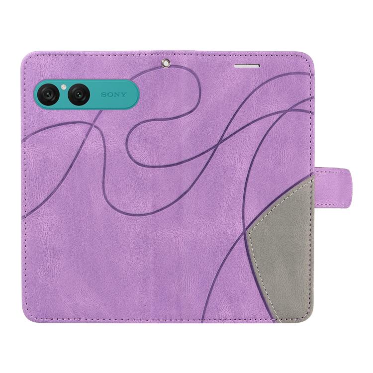 For Sony Xperia 10 VII Dual-color Splicing Flip Leather Phone Case