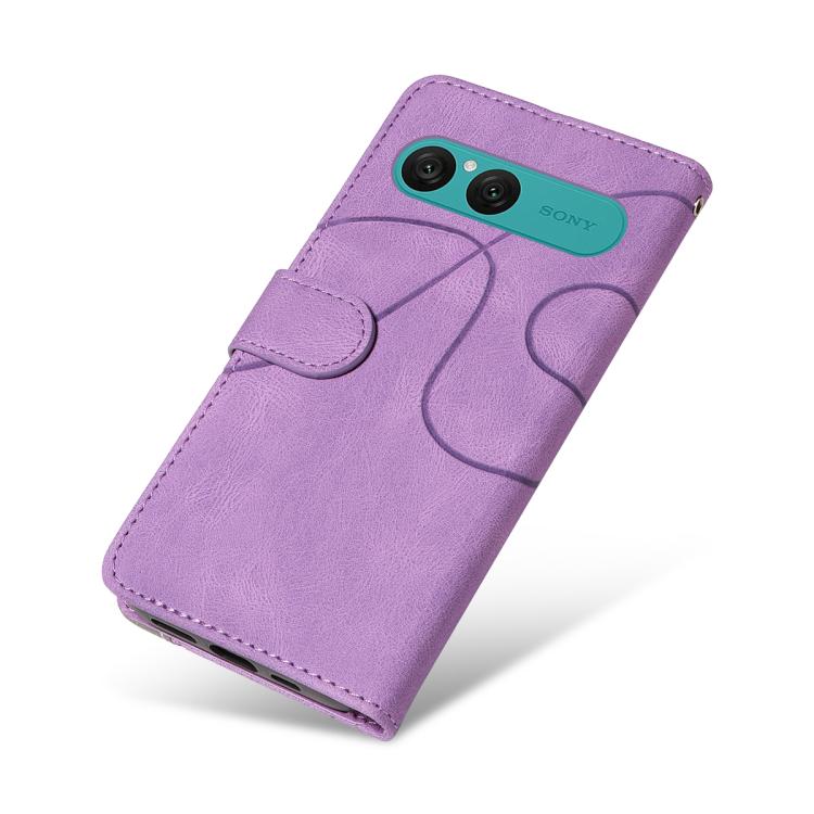 For Sony Xperia 10 VII Dual-color Splicing Flip Leather Phone Case