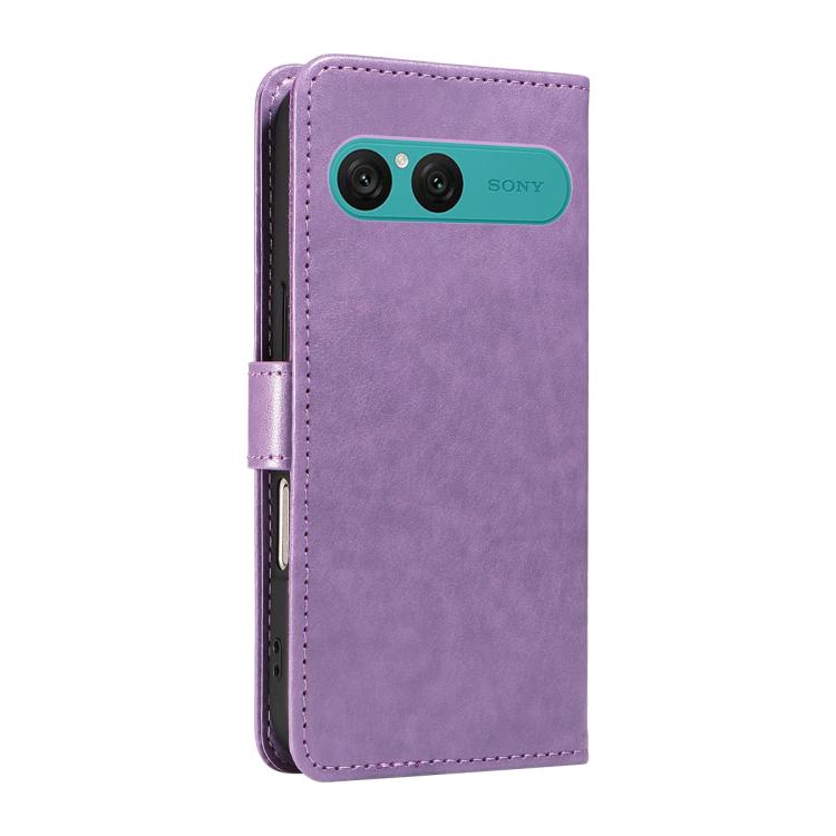 For Sony Xperia 10 VII Cat Bee Embossing Pattern Shockproof Leather Case