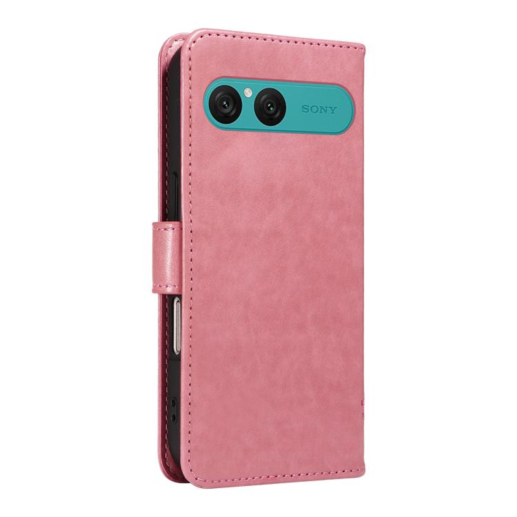 For Sony Xperia 10 VII Tree & Cat Embossed Pattern Flip Leather Phone Case