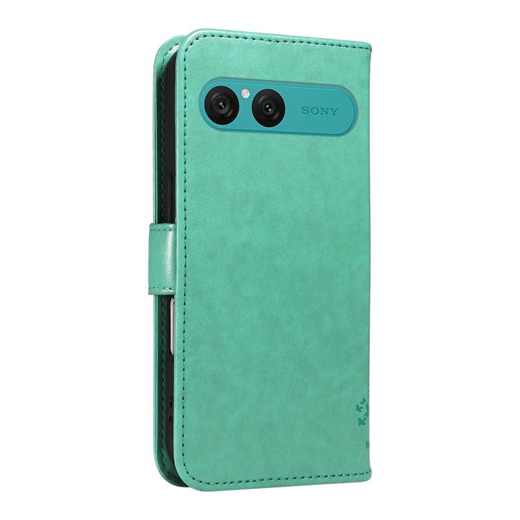 For Sony Xperia 10 VII Tree & Cat Embossed Pattern Flip Leather Phone Case