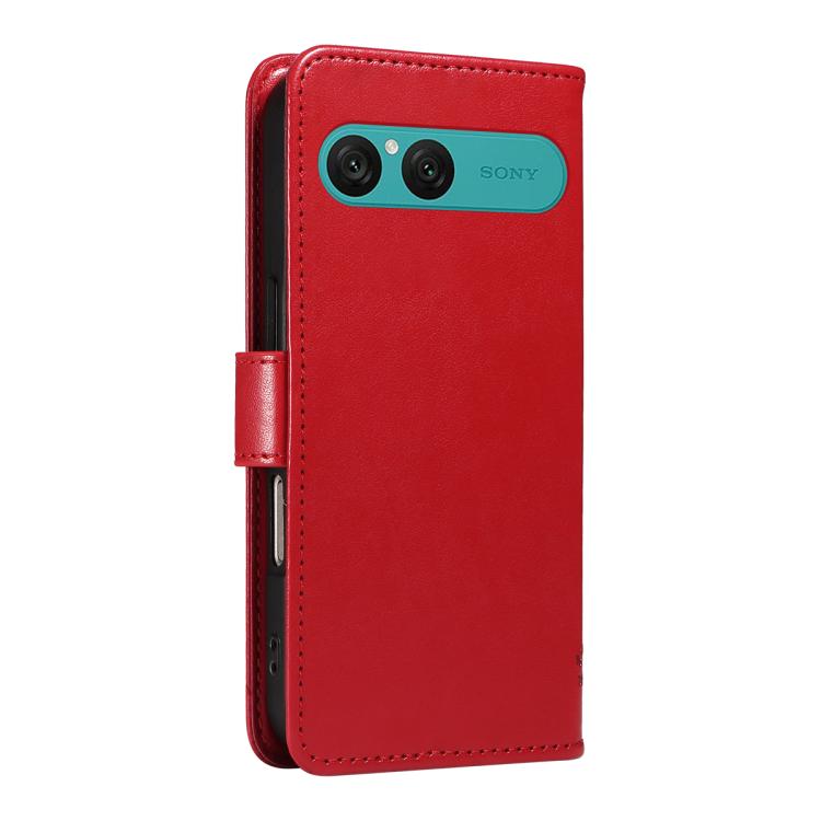 For Sony Xperia 10 VII Tree & Cat Embossed Pattern Flip Leather Phone Case
