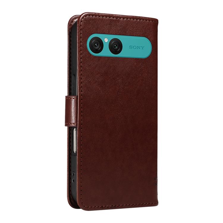 For Sony Xperia 10 VII Tree & Cat Embossed Pattern Flip Leather Phone Case