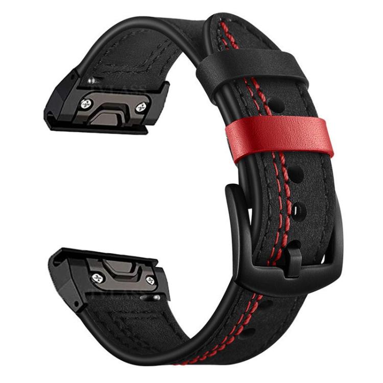 For Garmin 26mm Seven-Line Leather Watch Band