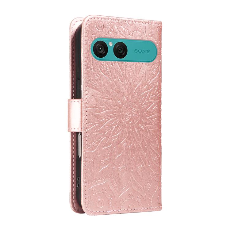 For Sony Xperia 10 VII Embossed Sunflower Pattern Flip Leather Phone Case