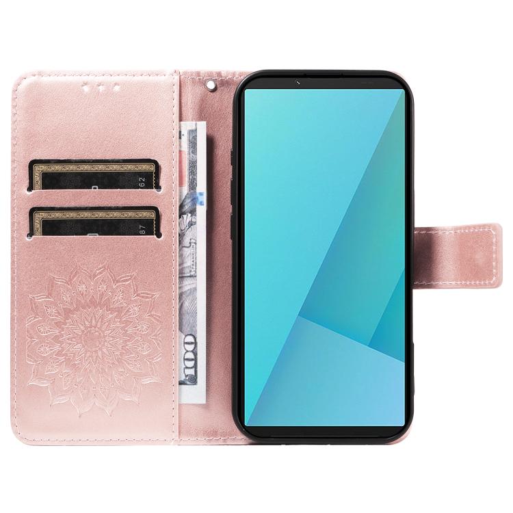 For Sony Xperia 10 VII Embossed Sunflower Pattern Flip Leather Phone Case