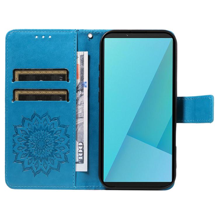 For Sony Xperia 10 VII Embossed Sunflower Pattern Flip Leather Phone Case