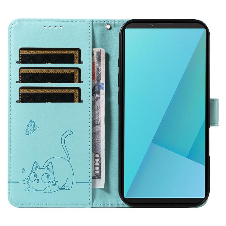 For Sony Xperia 10 VII Adorable Cat Embossed Pattern Flip Leather Phone Case