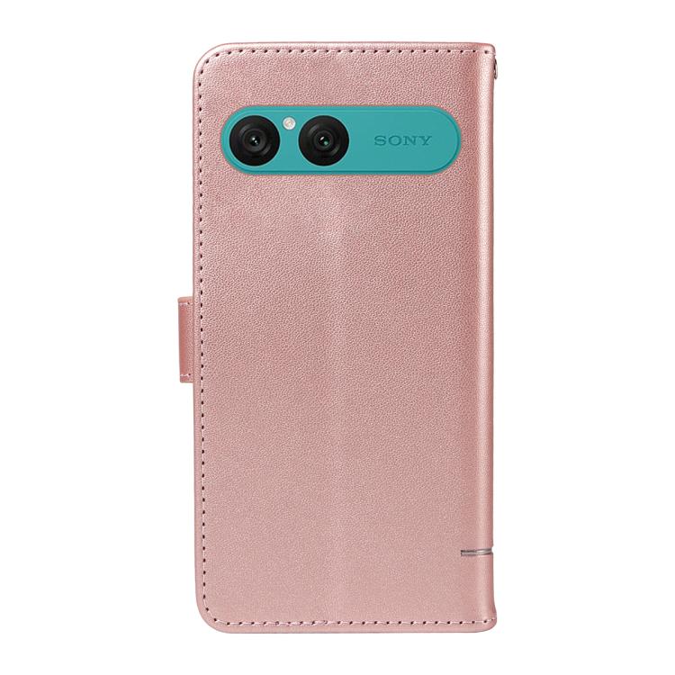 For Sony Xperia 10 VII Adorable Cat Embossed Pattern Flip Leather Phone Case