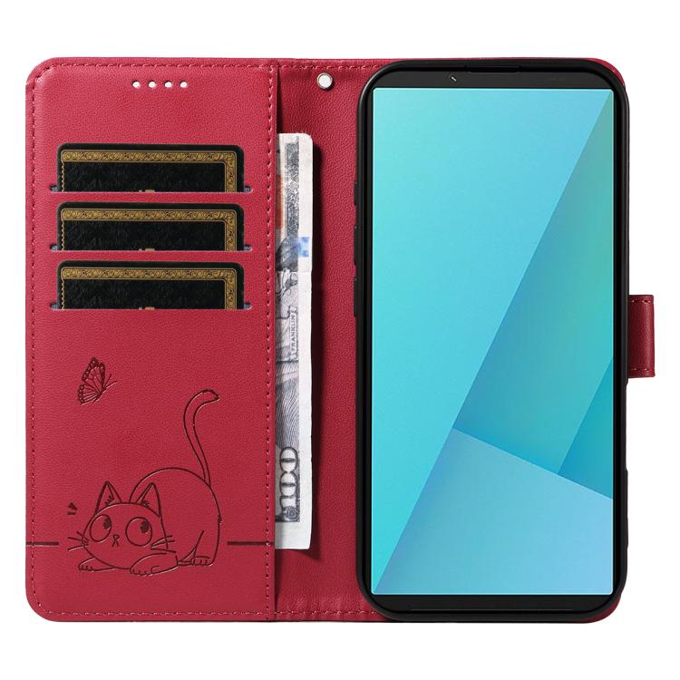 For Sony Xperia 10 VII Adorable Cat Embossed Pattern Flip Leather Phone Case