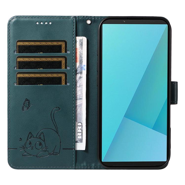 For Sony Xperia 10 VII Adorable Cat Embossed Pattern Flip Leather Phone Case