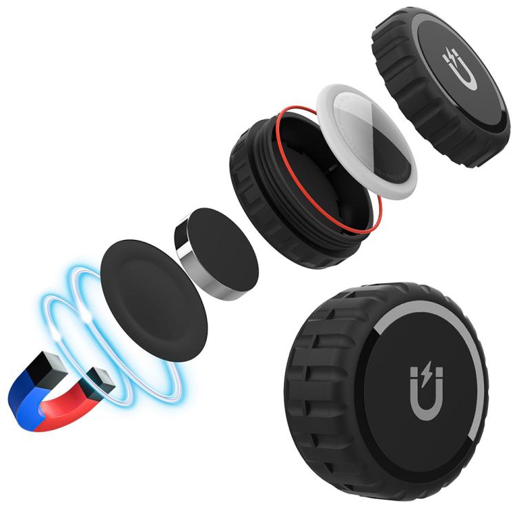 For AirTag 2nd Gen / AirTag 1st Gen XDcase Strong Magnetic Waterproof PC Protective Case - Black