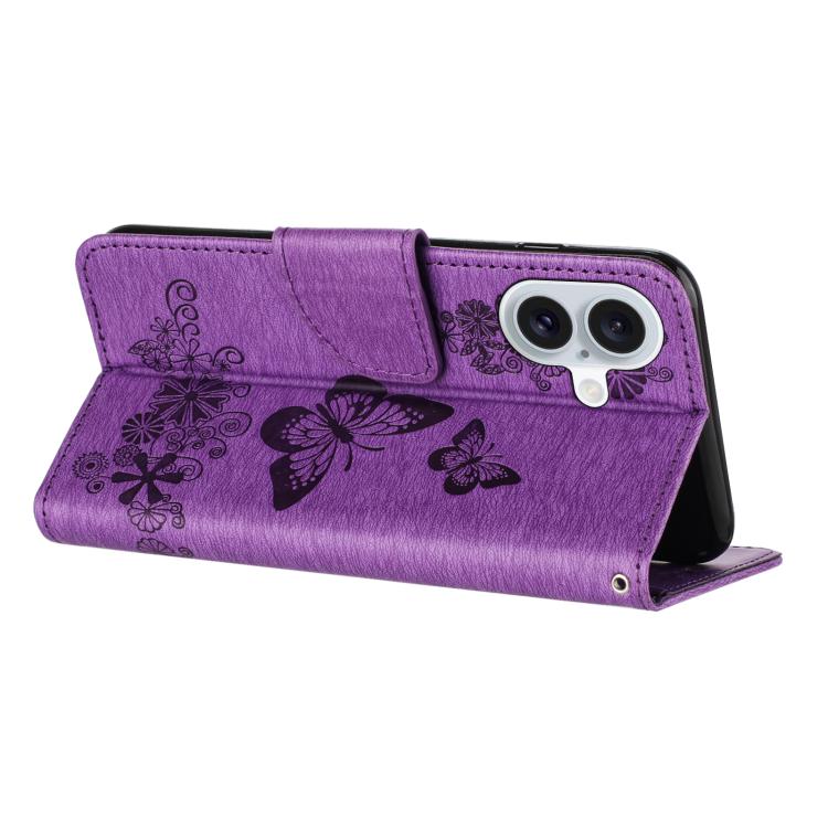 For iPhone 17 Butterfly Embossed Flip Leather Phone Case