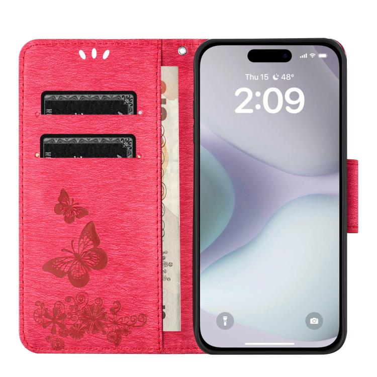For iPhone 17 Butterfly Embossed Flip Leather Phone Case