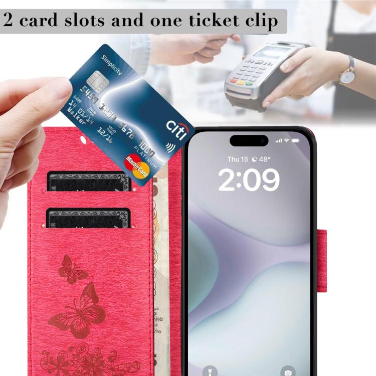 For iPhone 17 Butterfly Embossed Flip Leather Phone Case