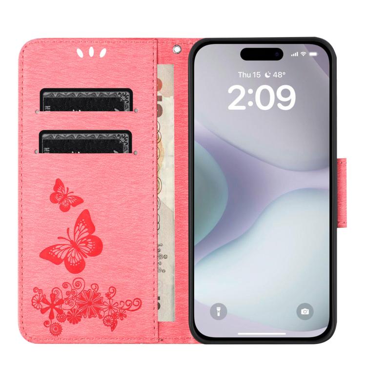 For iPhone 17 Butterfly Embossed Flip Leather Phone Case