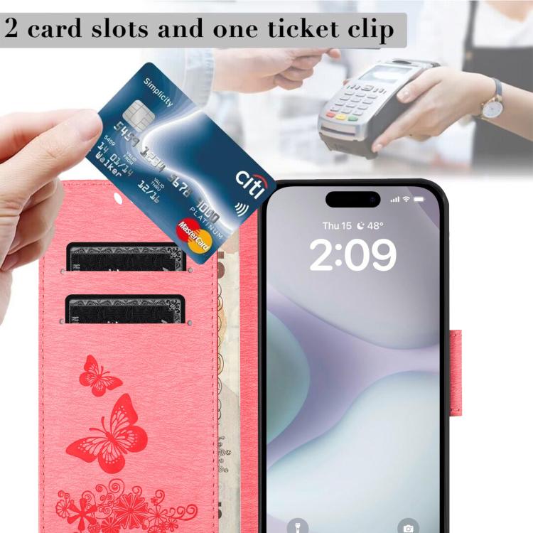For iPhone 17 Butterfly Embossed Flip Leather Phone Case