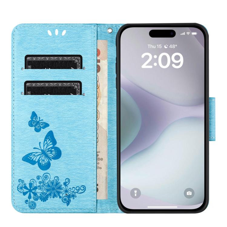 For iPhone 17 Butterfly Embossed Flip Leather Phone Case