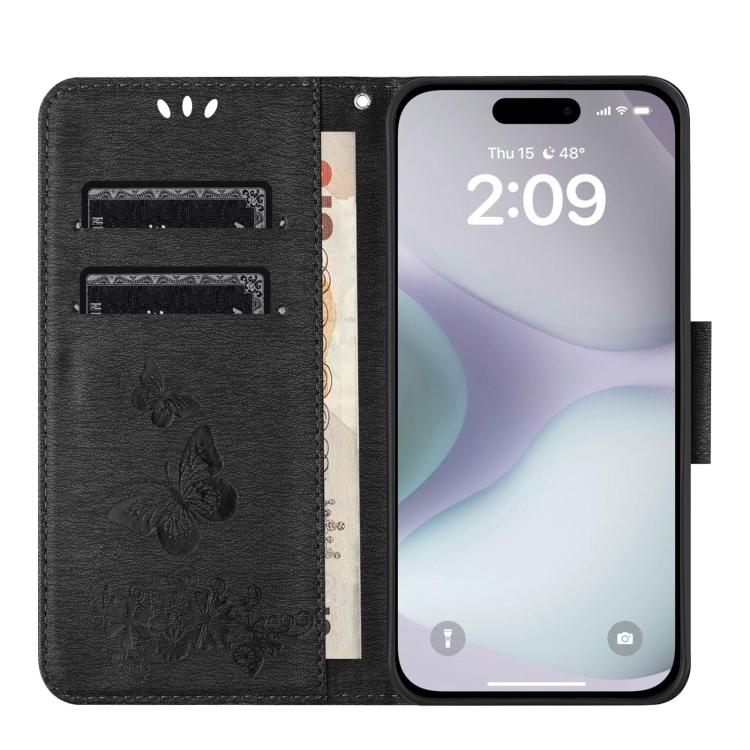 For iPhone 17 Butterfly Embossed Flip Leather Phone Case