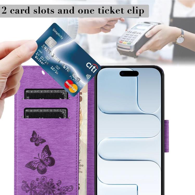 For iPhone Air Butterfly Embossed Flip Leather Phone Case