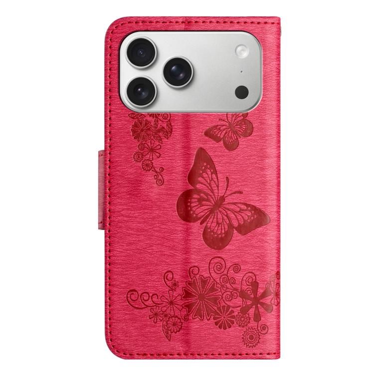 For iPhone 17 Pro Max Butterfly Embossed Flip Leather Phone Case
