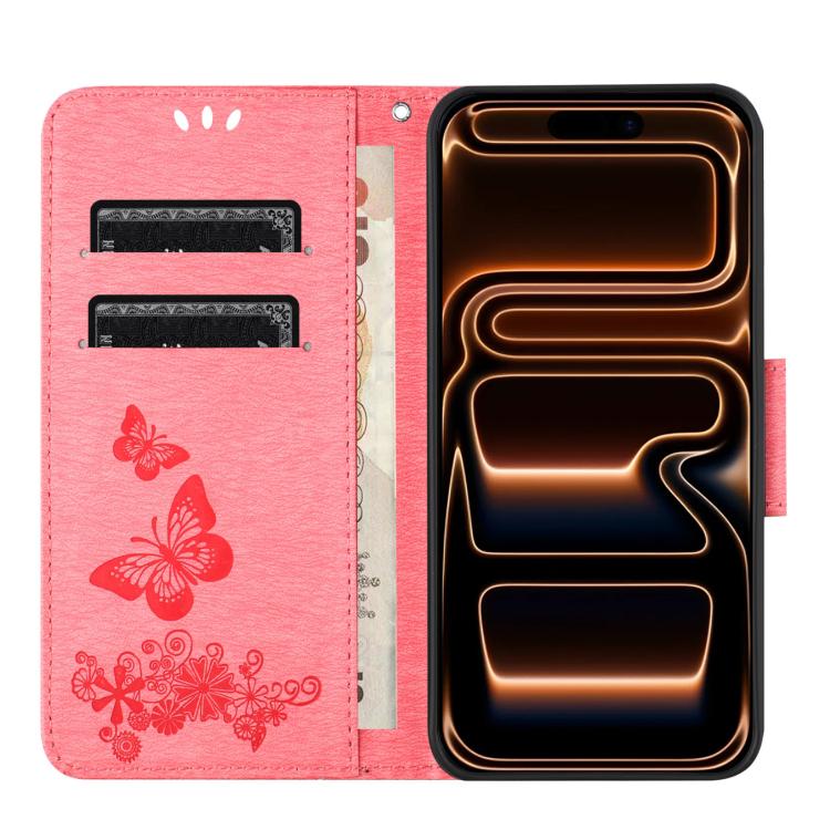 For iPhone 17 Pro Max Butterfly Embossed Flip Leather Phone Case