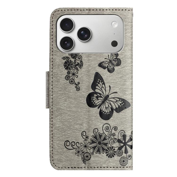 For iPhone 17 Pro Max Butterfly Embossed Flip Leather Phone Case