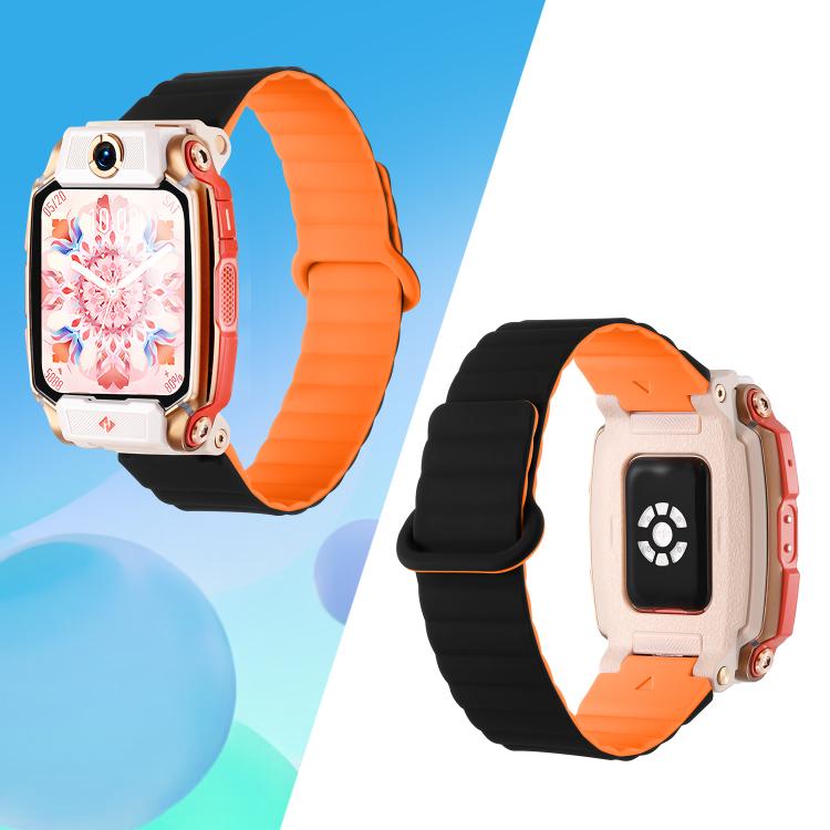 For Imoo Watch Phone Series Two Color Magnetic Silicone Watch Band
