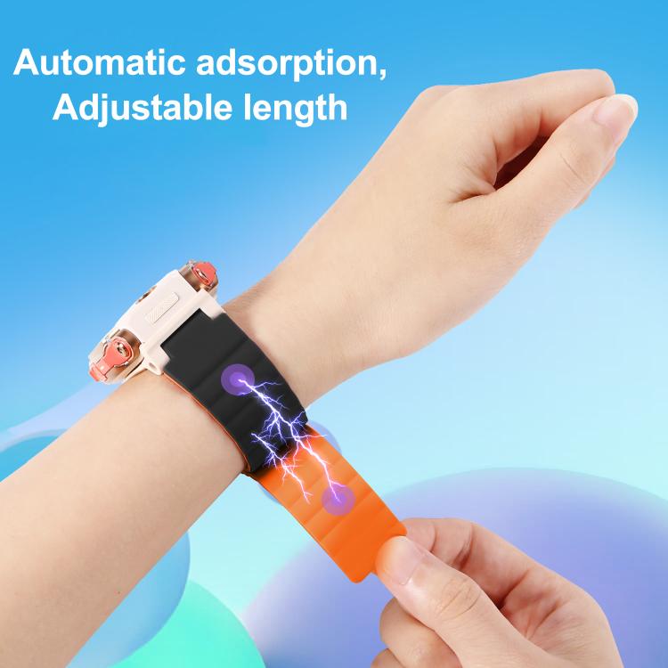 For Imoo Watch Phone Series Two Color Magnetic Silicone Watch Band