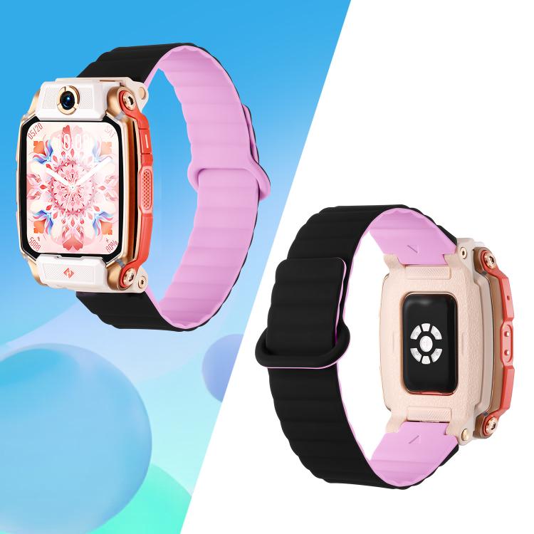 For Imoo Watch Phone Series Two Color Magnetic Silicone Watch Band