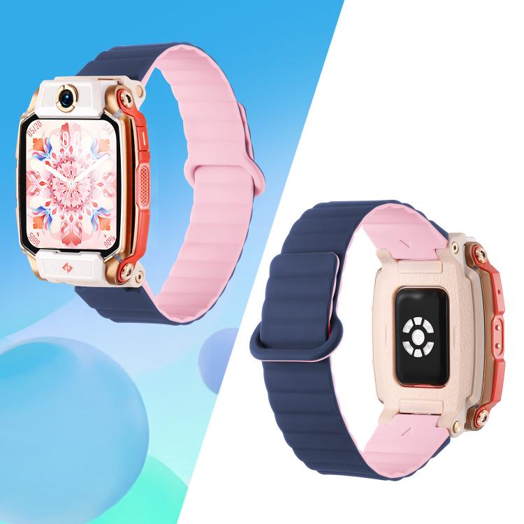 For Imoo Watch Phone Series Two Color Magnetic Silicone Watch Band