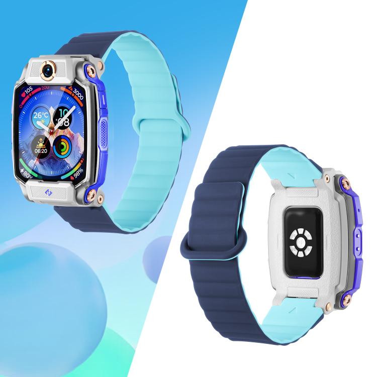 For Imoo Watch Phone Series Two Color Magnetic Silicone Watch Band