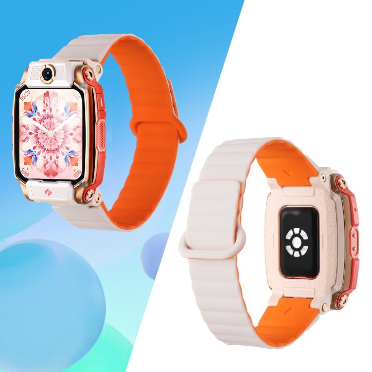 For Imoo Watch Phone Series Two Color Magnetic Silicone Watch Band