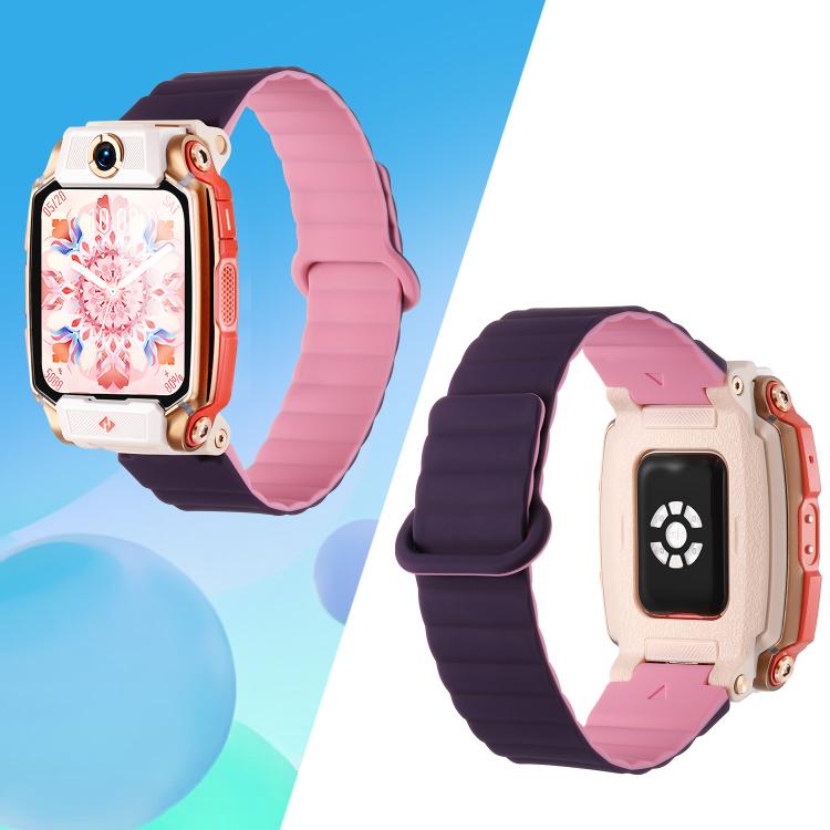 For Imoo Watch Phone Series Two Color Magnetic Silicone Watch Band
