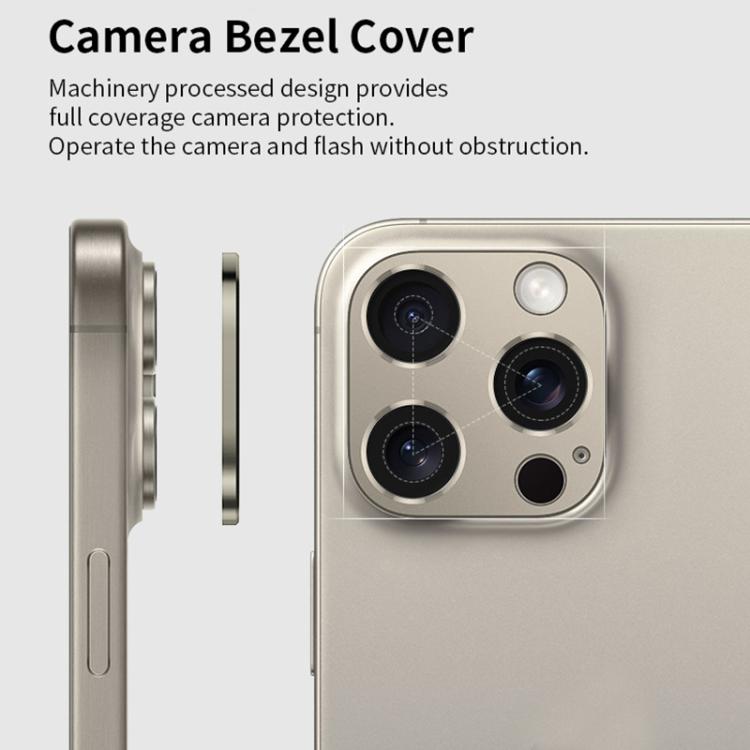 For iPhone 15 Pro / 15 Pro Max XDcase Titanium Alloy Hollow Camera Lens Protector