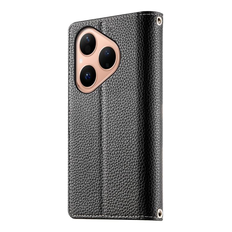 For Huawei Pura 80 5G Stitching Multi-card Zipper Wallet Leather Phone Case with Short Strap