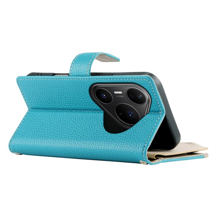 For Huawei Pura 80 Ultra 5G Stitching Multi-card Zipper Wallet Leather Phone Case with Short Strap