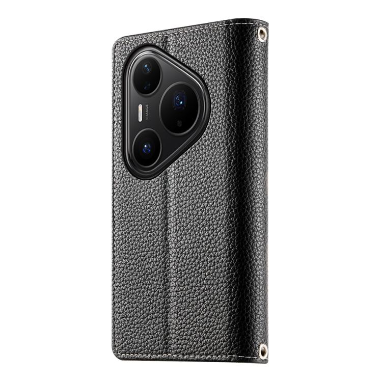 For Huawei Pura 80 Ultra 5G Stitching Multi-card Zipper Wallet Leather Phone Case with Short Strap