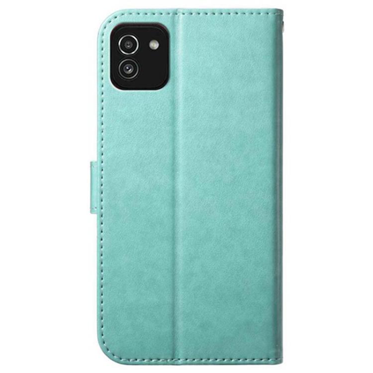 For Samsung Galaxy A03 Lambskin 8-card Slot Leather Phone Case