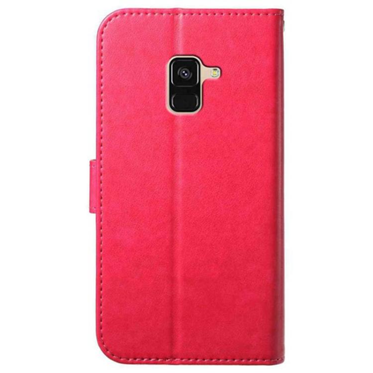 For Samsung Galaxy A5 2018 / A8 2018 Lambskin 8-card Slot Leather Phone Case