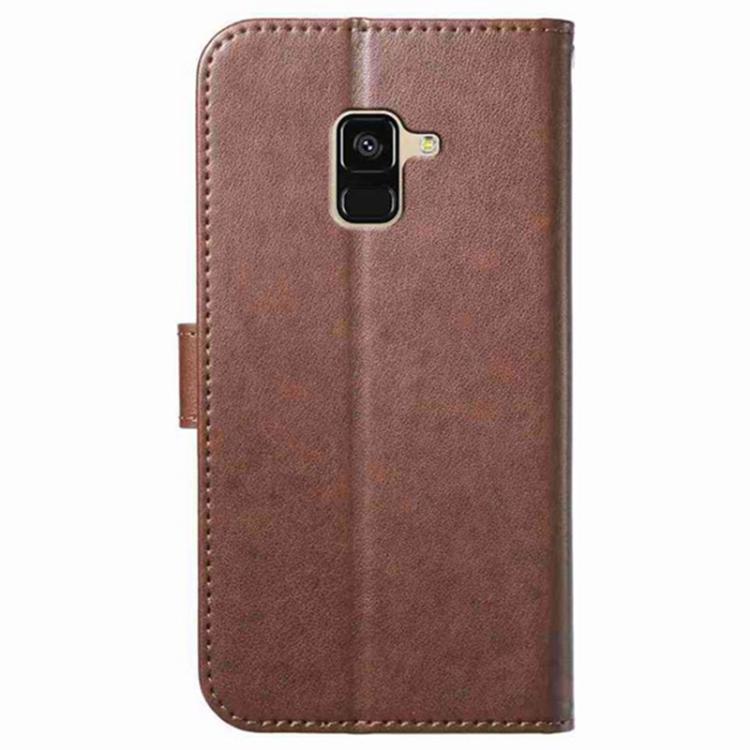 For Samsung Galaxy A5 2018 / A8 2018 Lambskin 8-card Slot Leather Phone Case