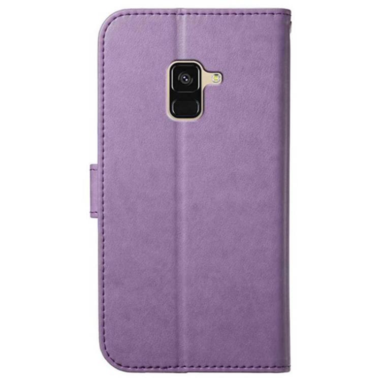 For Samsung Galaxy A6 2018 Lambskin 8-card Slot Leather Phone Case