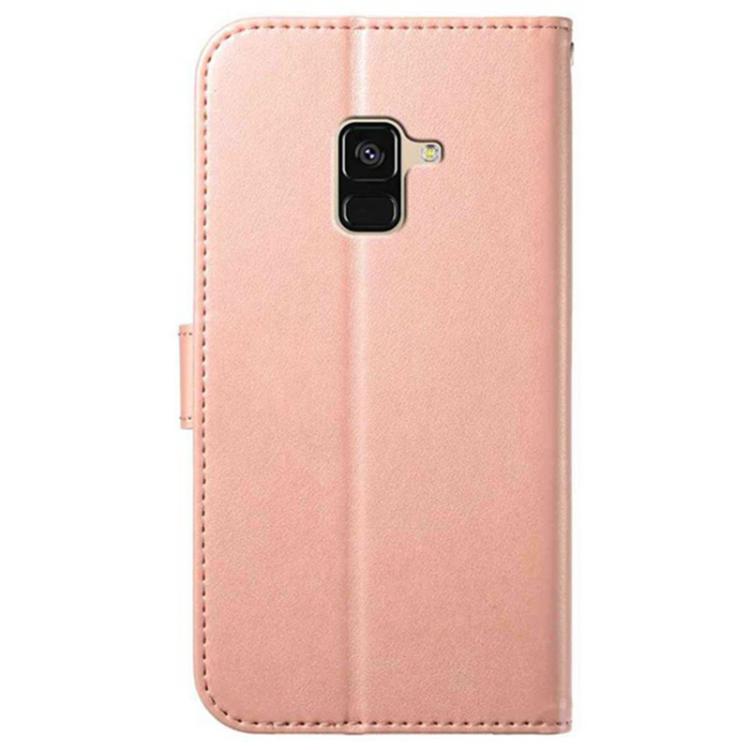 For Samsung Galaxy A6 2018 Lambskin 8-card Slot Leather Phone Case