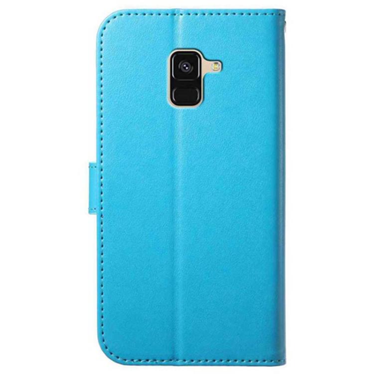 For Samsung Galaxy A6 2018 Lambskin 8-card Slot Leather Phone Case