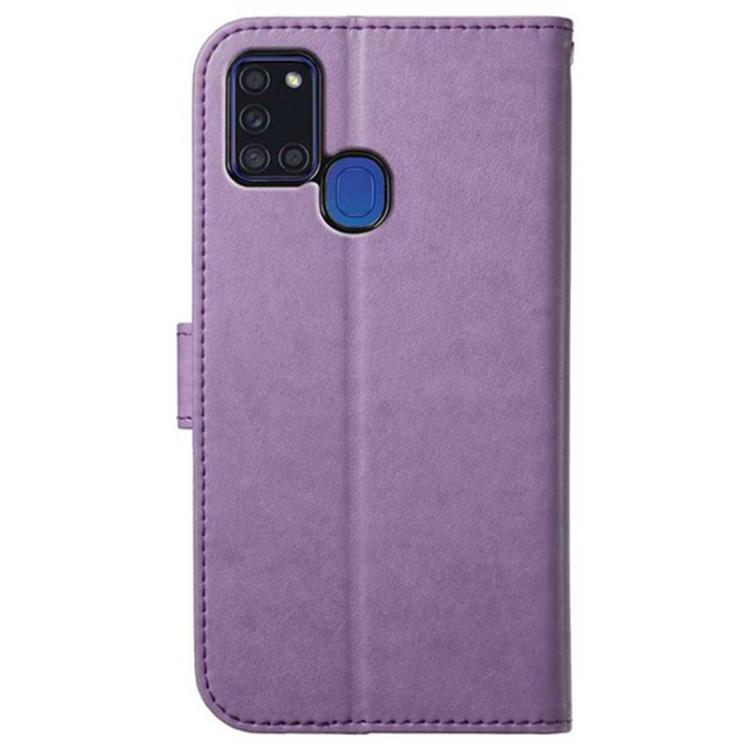 For Samsung Galaxy A21s Lambskin 8-card Slot Leather Phone Case