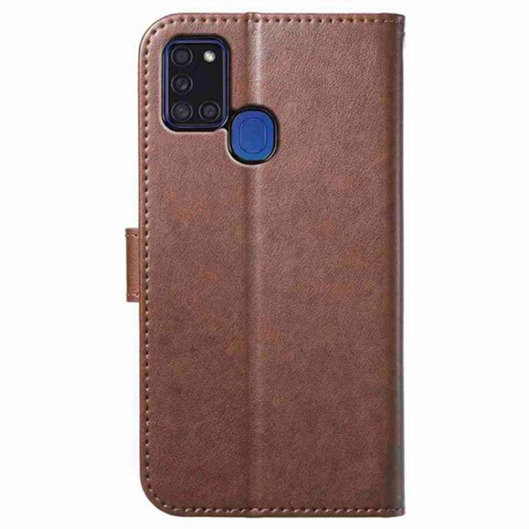 For Samsung Galaxy A21s Lambskin 8-card Slot Leather Phone Case