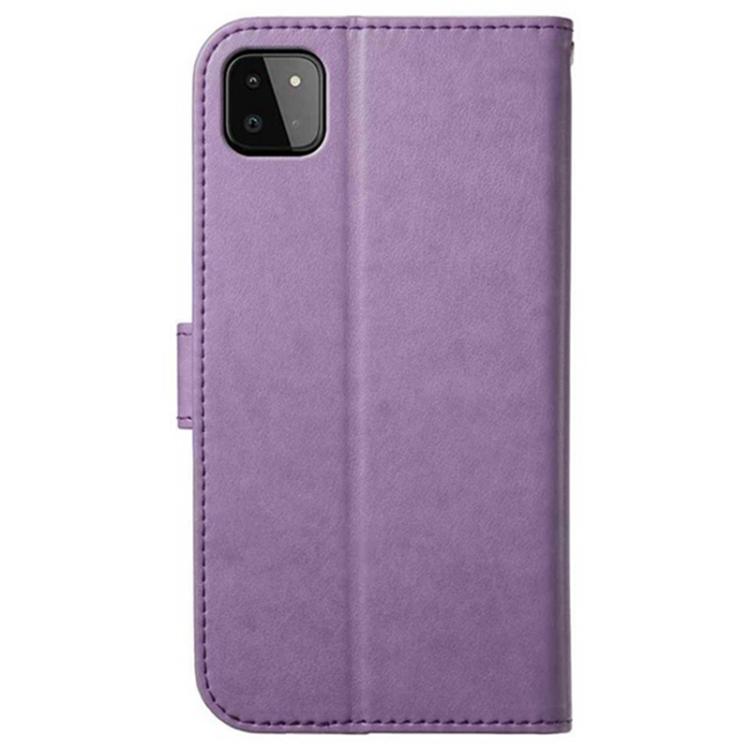 For Samsung Galaxy A22 5G Lambskin 8-card Slot Leather Phone Case