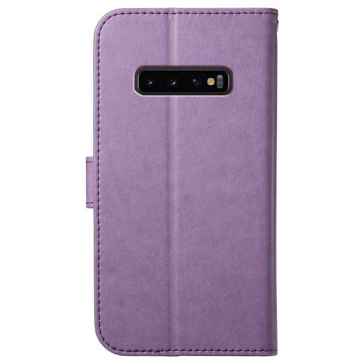 For Samsung Galaxy S10+ Lambskin 8-card Slot Leather Phone Case