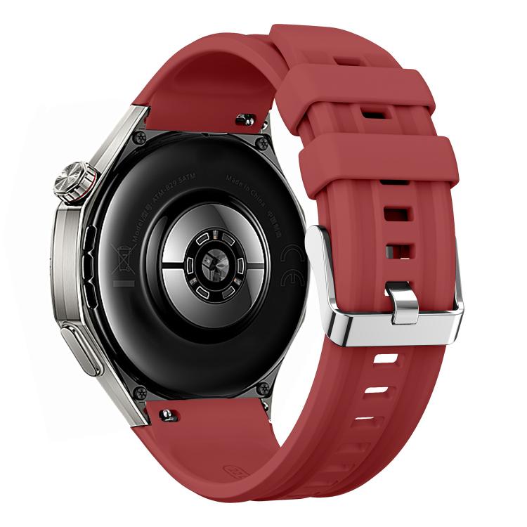 For Huawei Watch GT 6 Pro Silver Steel Buckle Solid Color Silicone Watch Band