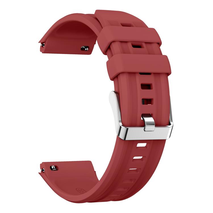 For Huawei Watch GT 6 Pro Silver Steel Buckle Solid Color Silicone Watch Band